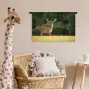 Hert - Gewei - Gras - Natuur - Dieren - Groen Wandkleed katoen klein -wsfeer5_kind