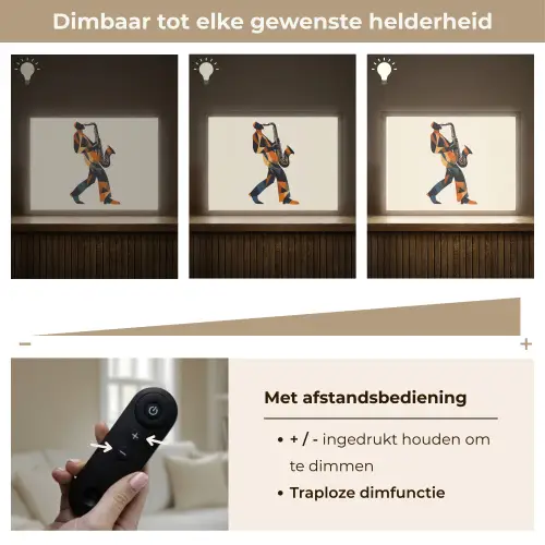 Saxofoon - Abstract - Persoon - Blauw Light Box met batterij (Wandlamp) middel -USP_dimbaarNL