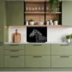 Zebra - Dier - Zwart keuken achterwand 2 middel -sfeer3