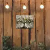 Boom - Abstract - Beige - Goud - Zwart tuinposter los doek klein -sfeer1
