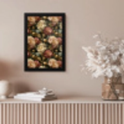 Bloemen - Barok - Patroon - Roze - Crème fotolijst zwart zonder passe partout klein 224 -sfeer5