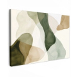 Japandi - Abstract - Groen Tuinposter op houten frame 2 cm dik klein -3d