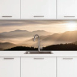 Bergen - Mist - Zonnestralen keuken achterwand 2 middel -3d