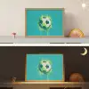 Voetbal - Abstract - Verfspatten - Groen Light Box met batterij (Wandlamp kind) middel -sfeer3_kind