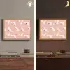 Modern - Kraanvogels - Roze Light Box met batterij (Wandlamp) middel 907 -sfeer3