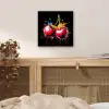Kersen - Fruit - Graffiti - Verf - Abstract - Modern - Kleurrijk aluminium wit klein -sfeer3