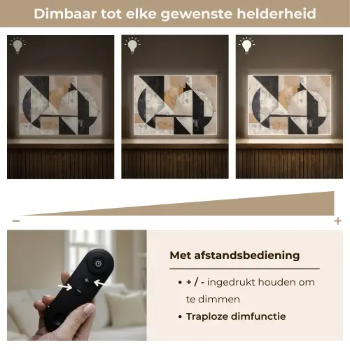 Abstract - Modern - Geometrisch - Pastel Light Box met batterij (Wandlamp) middel -USP_dimbaarNL