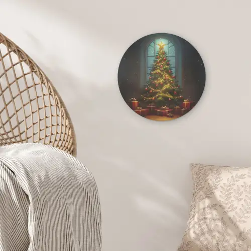 Kerstboom - Cadeau - Kerst - Winter Akoestische PET Vilt - Rond klein -sfeer4