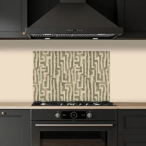 Abstract - Geometrisch - Groen keuken achterwand spatscherm klein 900 -sfeer1