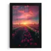 Windmolen - Zonsondergang - Landschap fotolijst zwart zonder passe partout klein -3d