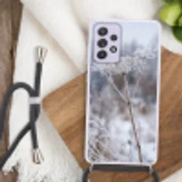 Schermbloem - Rijp - Kristallen - Winter - Delicaat Hoesje Samsung Galaxy A52 5G met koord klein -sfeer4