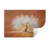 Abstract - Boom - Wit - Bladeren Muursticker klein -3d