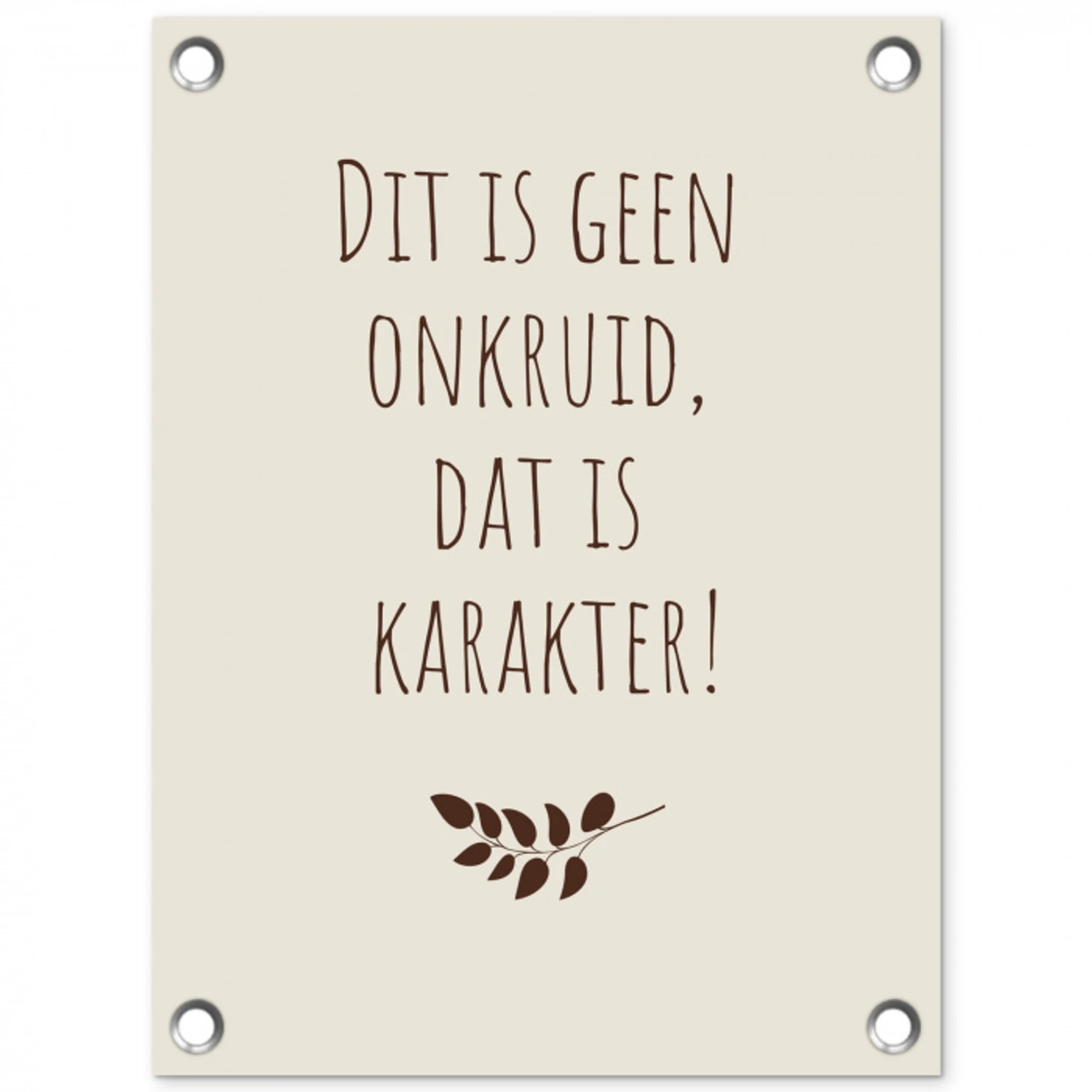 Bruin - Minimalistisch - Quote - Zomer tuinposter los doek klein -3d