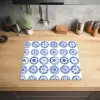Borden - Bloemen - Patroon - Blauw Inductie beschermer vinyl 3mm middel 274 -sfeer5
