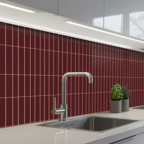 Lijnen - Patroon - Bordeaux keuken achterwand 2 middel 871 -3d_schuin