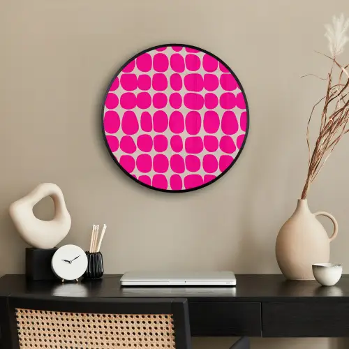 Stippen - Patroon - Roze Fotolijst rond zonder passe partout klein 856 -sfeer1