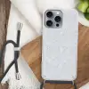 Grijs - Terrazzo-effect - Beton Hoesje iPhone 16 Pro Max met koord klein 804 -sfeer4
