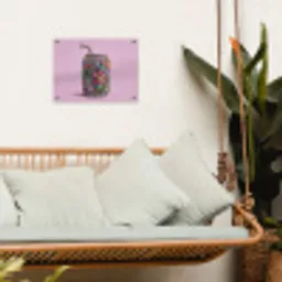 Frisdrankblikje - Bloemenpatroon - Edelstenen - Kleurrijk tuinposter los doek klein -sfeer7