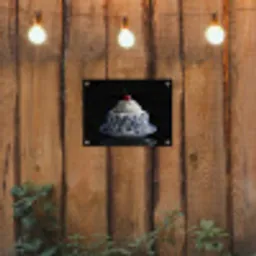 Taart - Slagroom - Kers - Bord - Delfts blauw tuinposter los doek klein -sfeer1