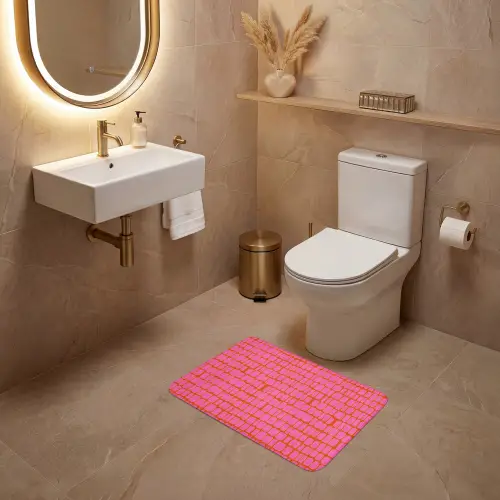 Organisch - Raster - Roze WCmat klein 1009 -sfeer3