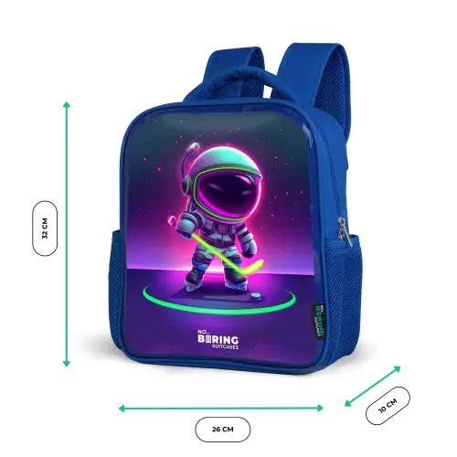 Space hockey Kinderrugzak - Blauw middel -productfoto_formaten