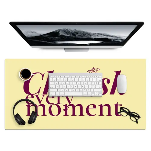 Cherish every moment - Cocktailglas - Geel Muismat XXL klein -3d