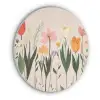 Pasteltinten - Bloemen - Illustratie Akoestische PET Vilt - Rond klein -3d