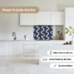 Kronkelende lijnen - Blauw - Bruin - Minimalistisch keuken achterwand 2 middel 865 -sfeer4_DE
