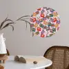 Cassette - Patroon - Roze Wandcirkel behangsticker klein 186 -sfeer3