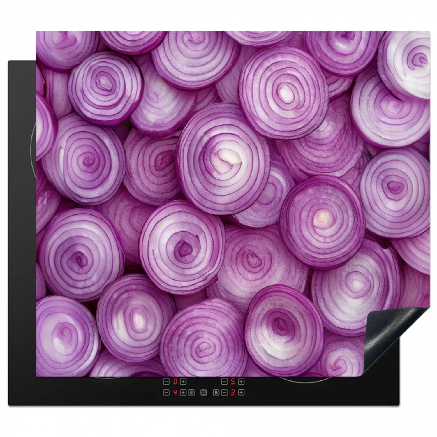 Paars - Uien - Close up Inductie beschermer vinyl 3mm middel -3d