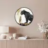 Panter - Zwart - Abstract - Goud Fotolijst rond zonder passe partout klein -sfeer3
