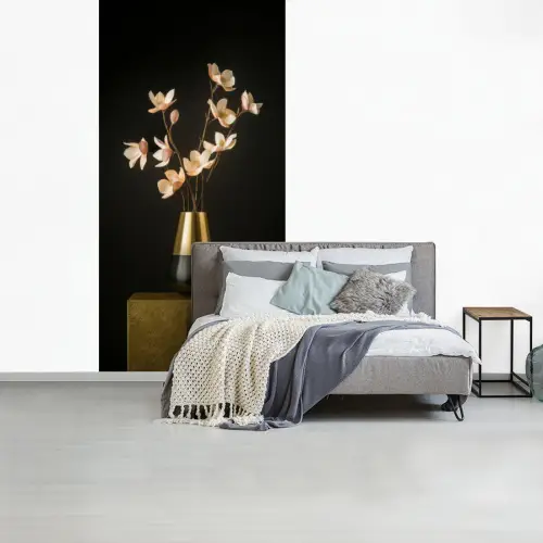 Sierlijk - Boeket - Goud - Vaas fotobehang vinyl groot -slaapkamer