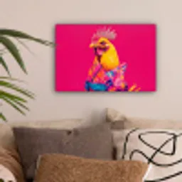 Haan - Kleurrijk - Kimono - Roze canvas 2cm klein -sfeer1