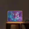 Tijger - Kleurrijk - Rook - Dieren Light Box met batterij (Wandlamp kind) middel -sfeer1_kind