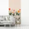 Pasteltinten - Bloemen - Illustratie fotobehang vinyl groot -woonkamer