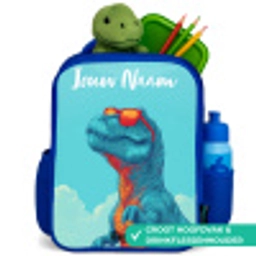 Dino - Zonnebril - Blauw Kinderrugzak - Blauw middel -inhoud_NL