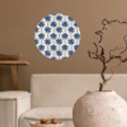 Symmetrisch - Palm - Blauw Wandcirkel behangsticker klein 186 -sfeer1