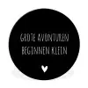 Grote avonturen beginnen klein - Spreuken - Quotes Wandcirkel aluminium klein -3d
