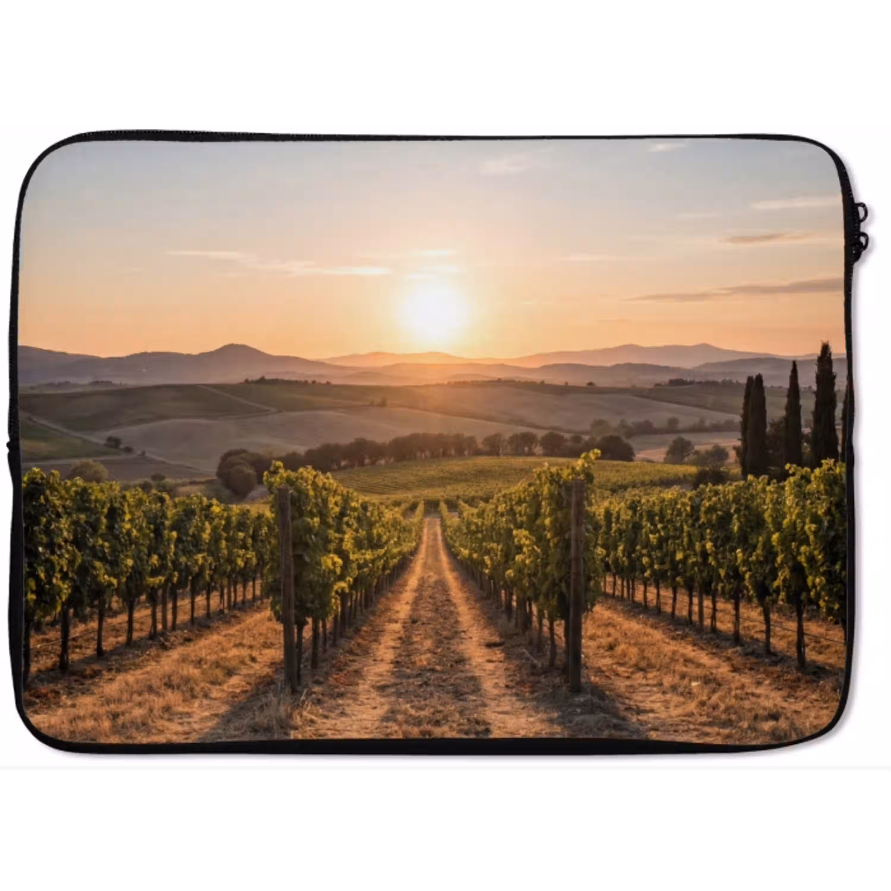 Wijngaard - Zonsondergang - Landschap laptophoes neopreen klein -zkaufland3dotto