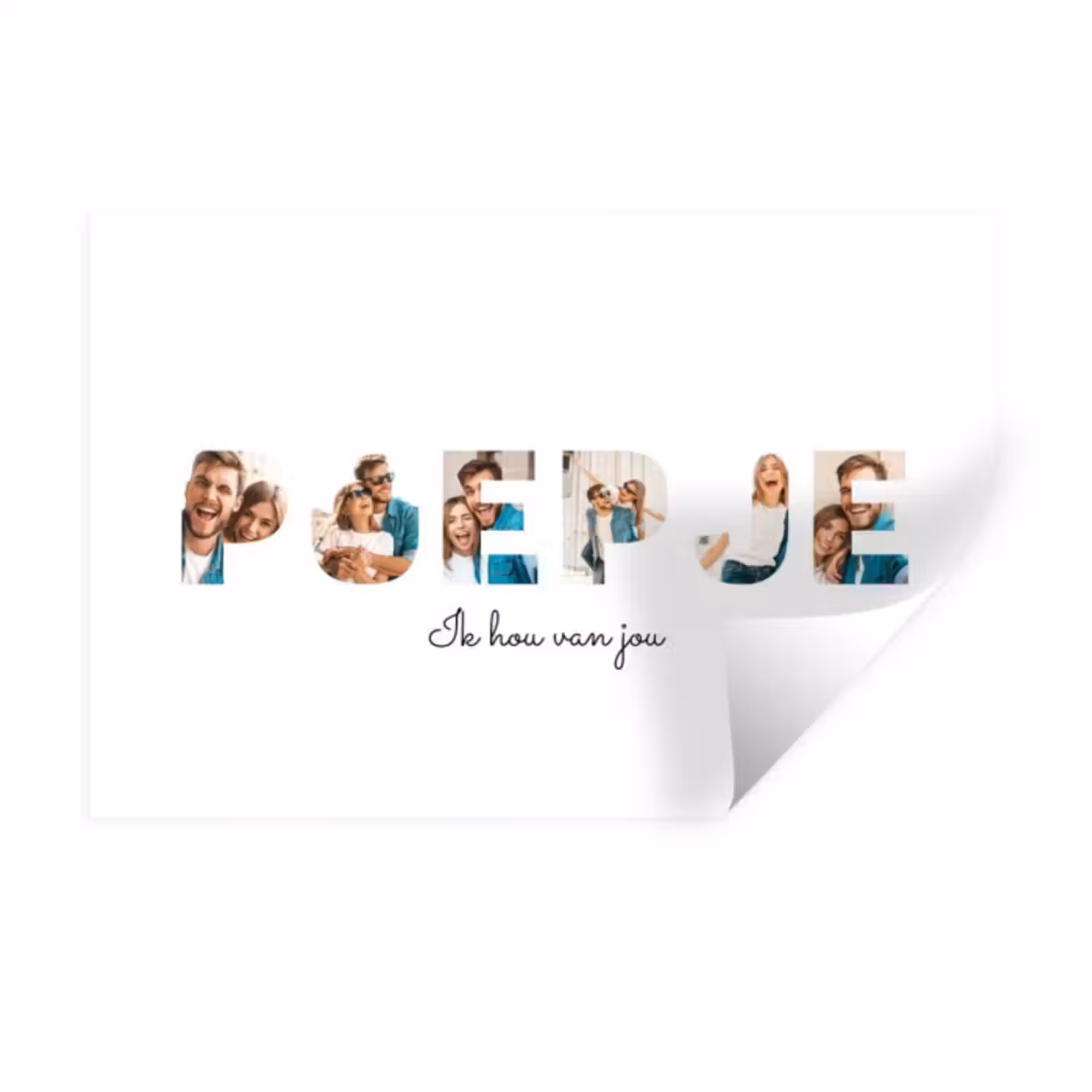 Gepersonaliseerde muursticker - Poepje - Lettercollage