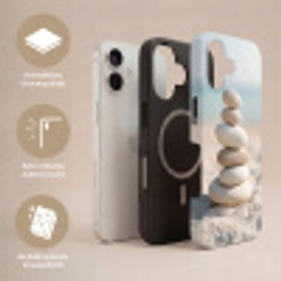 Stenen - Stapel - Zand - Zee Toughcase MagSafe Apple iPhone 17 klein -USP_Lagen_DE