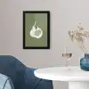 Vijgen - Minimalistisch - Getekend - Mosgroen fotolijst zwart zonder passe partout klein -sfeer4