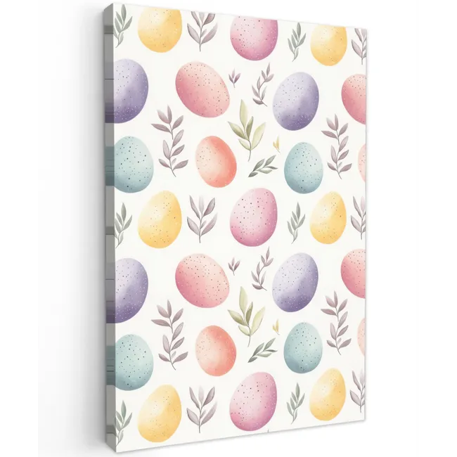 Eieren - Kleurrijk - Patroon Tuinposter op houten frame 2 cm dik klein -3d