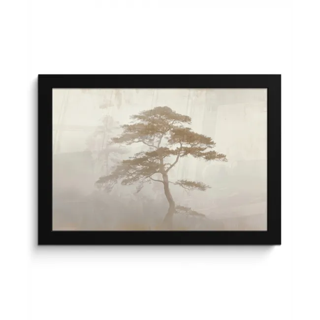 Boom - Oosterse stijl - Landschap fotolijst zwart zonder passe partout klein -3d