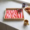 Zebraprint - Roze - Rood - Dierenprint Dienblad Rechthoek middel -sfeer2