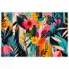 Schilderij - Abstract - Bloemen - Roze poster papier klein -3d
