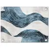 Lijnen - Golven - Abstract - Blauw tuinposter los doek klein -3d