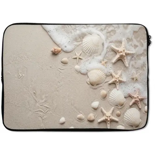 Schelpen - Zeesterren - Strand laptophoes neopreen klein -zkaufland3dotto
