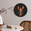 Kreeft - Oranje - Zwart - Modern Akoestische PET Vilt - Rond klein -sfeer3