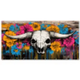 Schedel - Bloemen - Graffiti Balkonbeschermer Duitsland klein -zz_3d